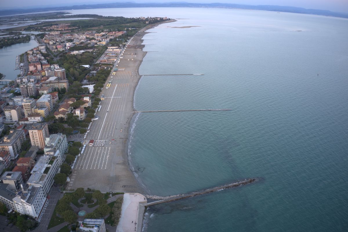 Grado — la spiaggia, dall'alto